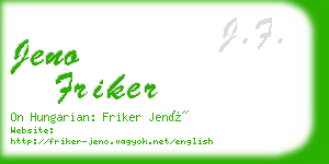 jeno friker business card